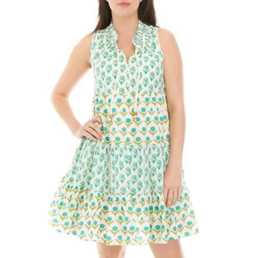 Vintage print babydoll dress